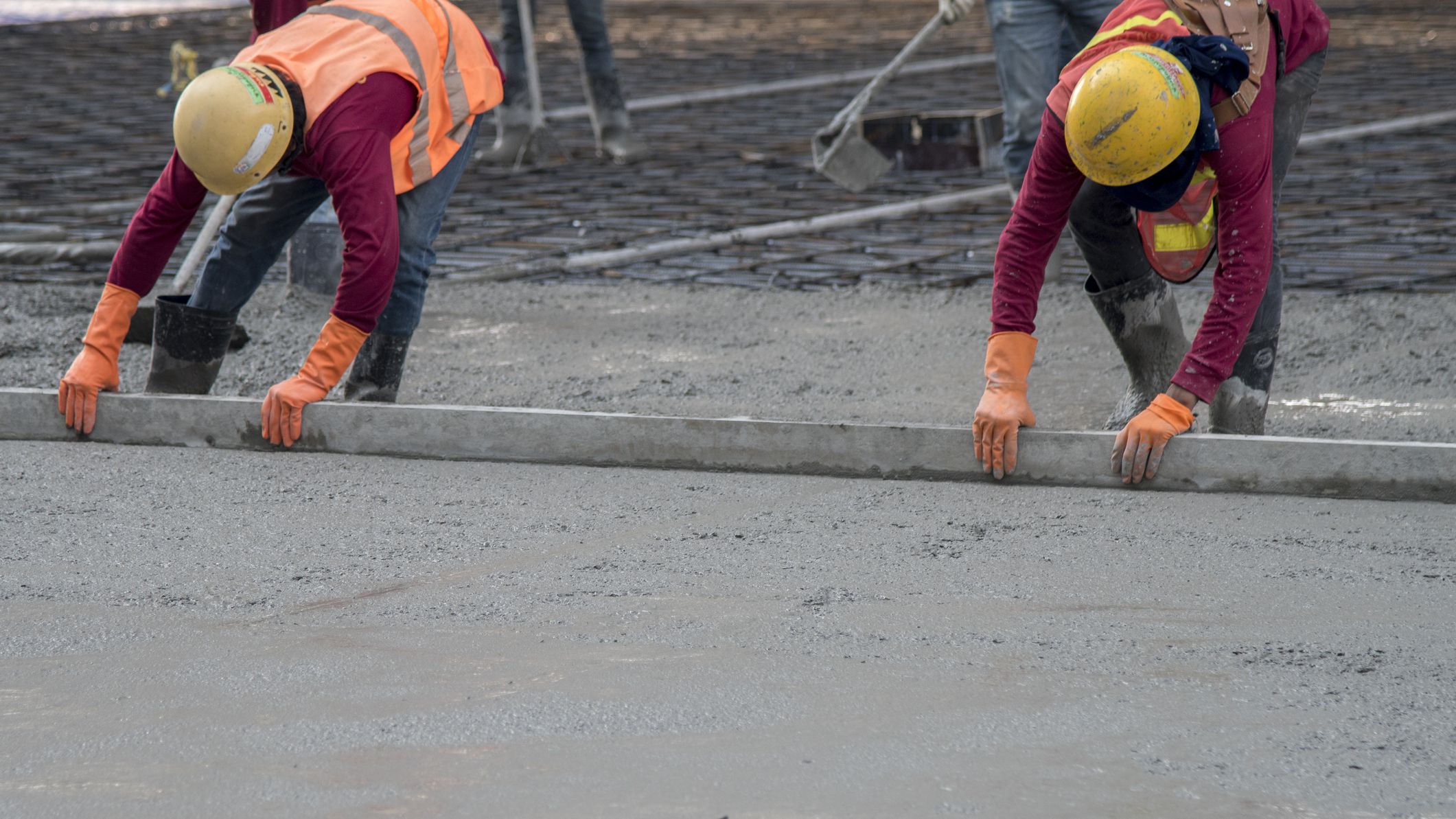Kerbs and slab layer Workers